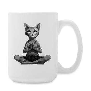 Yoga pour chat - Grande tasse 440 ml - blanc - Droite