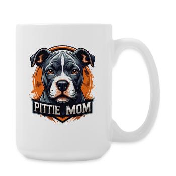 Pittie Mom Pitbull Art - Large Mug 440 ml - white - Right