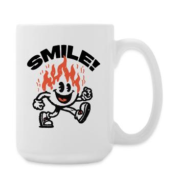 Smile! Fiery Friend Smiley - Large Mug 440 ml - white - Right