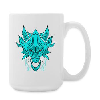 Geometrischer Eisdrache Kopf - Large Mug 440 ml - white - Right
