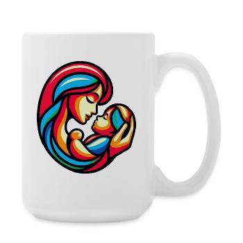 Harmonie colorée mère-enfant - Grande tasse 440 ml - blanc - Droite