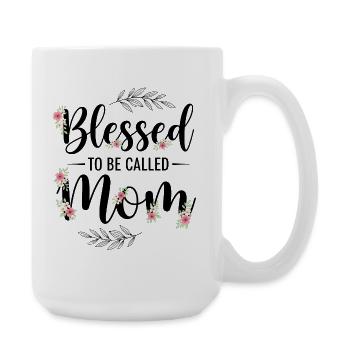 Happy To Be Mom Mom Gift - Large Mug 440 ml - white - Right