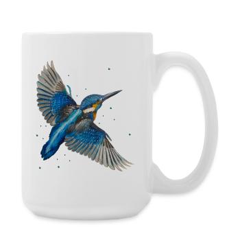 Kingfisher in flight - Large Mug 440 ml - white - Right