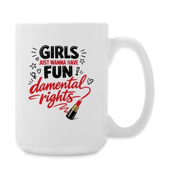 Droits fun-damental – Expression féministe en gribouillis - Grande tasse 440 ml - blanc - Droite