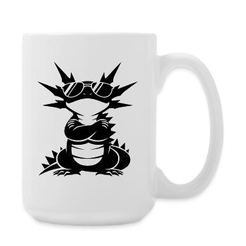 Cooler Axolotl mit Sonnenbrille - Große Tasse 440 ml - Weiß - Rechts