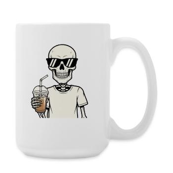 Iced Coffee Skeleton Sunglasses Coffee Junkie - Large Mug 440 ml - white - Right
