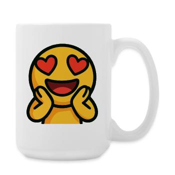 Emoticon Heart Eyes Bright - Large Mug 440 ml - white - Right