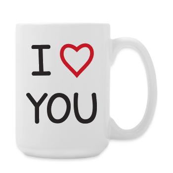 I ❤️ You – Sweet Love Text Design - Large Mug 440 ml - white - Right
