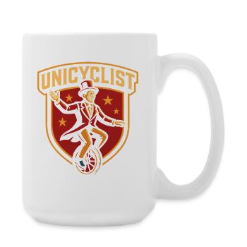 Circus Unicyclist Funny Kids Circus - Large Mug 440 ml - white - Right