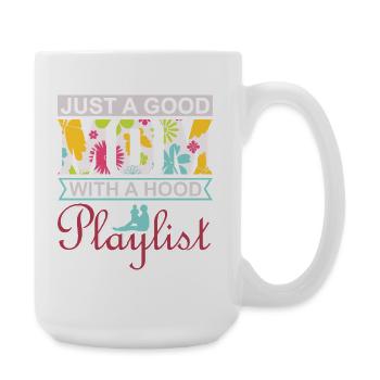 Juste une bonne maman avec une cagoule Chemise de playlist - Grande tasse 440 ml - blanc - Droite