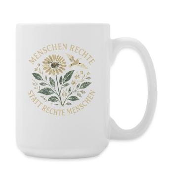 Menschenrechte Shirt Sticker für Demokratie Fans - Große Tasse 440 ml - Weiß - Rechts
