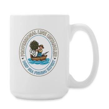 Experten-Emblem für Tiefseefischerei - Große Tasse 440 ml - Weiß - Rechts