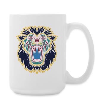 Lion Head Neonroar Art Print - Large Mug 440 ml - white - Right