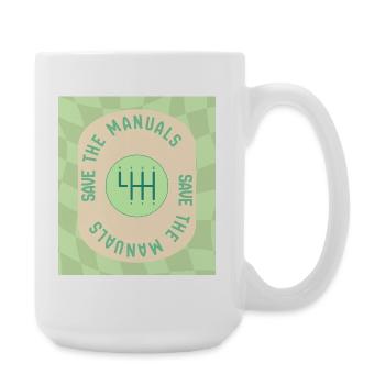 Save The Manuals Design für Petrolheads - grün - Große Tasse 440 ml - Weiß - Rechts