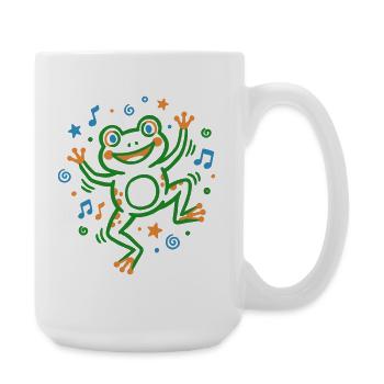 Tanzender Frosch mit Musik - Große Tasse 440 ml - Weiß - Rechts