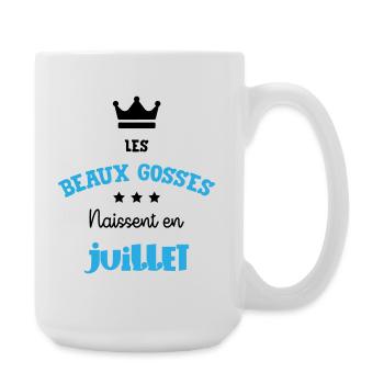 Cadeau naissance bébé garçon Juillet Beaux Gosses - Grande tasse 440 ml - blanc - Droite