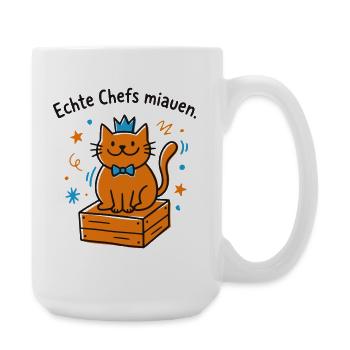Katzenchef mit Krone - Große Tasse 440 ml - Weiß - Rechts
