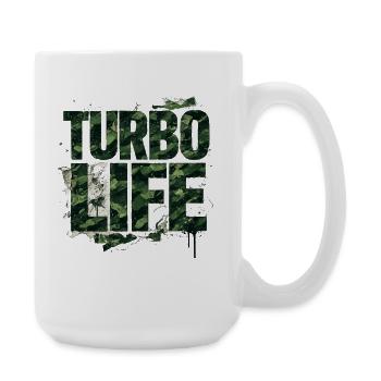 Turbo Life Camouflage Lettering Army Style - Large Mug 440 ml - white - Right