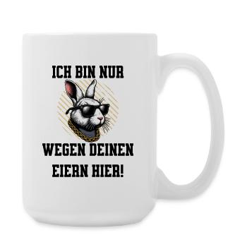 Hase mit Sonnenbrille Kette - Große Tasse 440 ml - Weiß - Rechts