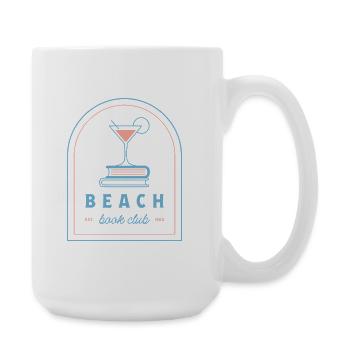 Beach book club summer reader pink blue aesthetic - Large Mug 440 ml - white - Right
