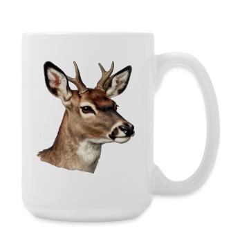 Deer deer natural watercolor - Large Mug 440 ml - white - Right