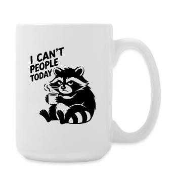 I Can’t People Today Raccoon Introvert Coffee Mood - Large Mug 440 ml - white - Right