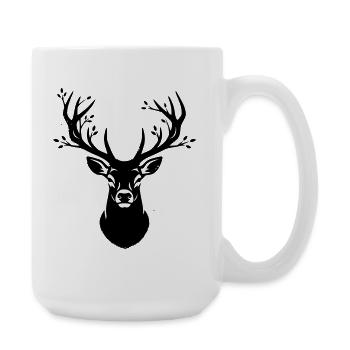Deer Antlers Forest Silhouette - Large Mug 440 ml - white - Right