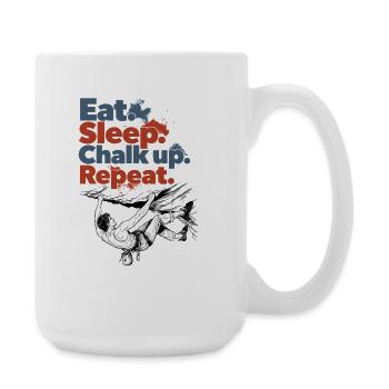 Climbing Bouldering Eat Sleep Chalk Up Repeat - Large Mug 440 ml - white - Right
