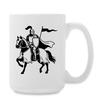 Chevalier à cheval - Grande tasse 440 ml - blanc - Droite