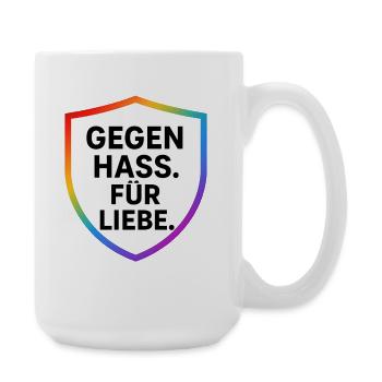 Against Hate for Love Shield - Large Mug 440 ml - white - Right