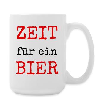Zeit für ein Bier – Lustiges Spruchdesign - Große Tasse 440 ml - Weiß - Rechts