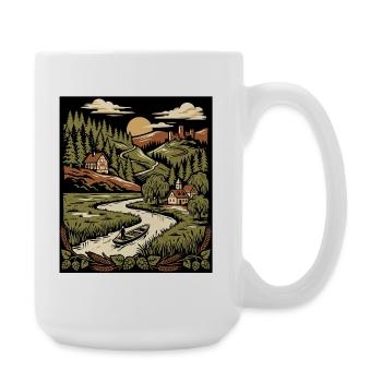 70s Nature Vintage - Large Mug 440 ml - white - Right