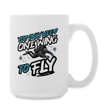 Plonger avec une aile à piloter – Tec & Scuba Diver Design - Grande tasse 440 ml - blanc - Droite