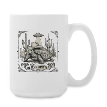 Desert Drifter Schildkröte Cowboy UFO Cowboy - Große Tasse 440 ml - Weiß - Rechts