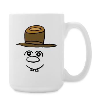 Lustiges witziges Gesicht fröhlich Emotionen - Große Tasse 440 ml - Weiß - Rechts