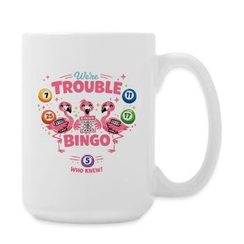 Bingo Flamingos : Drôle de design féminin - Grande tasse 440 ml - blanc - Droite