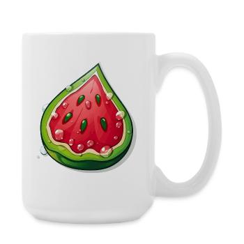 Cartoon Melone Sommer - Große Tasse 440 ml - Weiß - Rechts