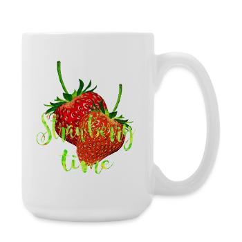 Fraises avec lettres - Grande tasse 440 ml - blanc - Droite