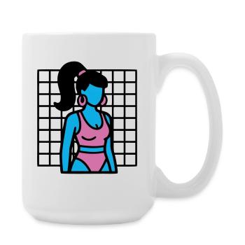 90er Fitness Girl Vaporwave - Große Tasse 440 ml - Weiß - Rechts