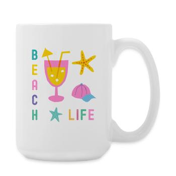 Vie de plage style été - Grande tasse 440 ml - blanc - Droite