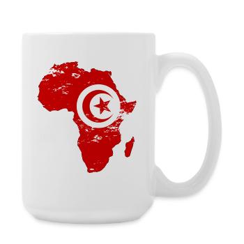 Drapeau de la Tunisie Afrique - Grande tasse 440 ml - blanc - Droite