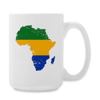 Gabon_Flagge_Afrika_used - Large Mug 440 ml - white - Right