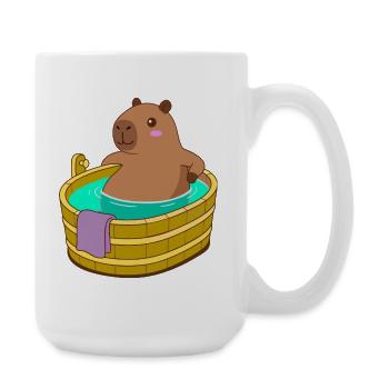 Capybara Bade- und Wellnesszeit - Gemütliches Kawaii-Geschenk - Große Tasse 440 ml - Weiß - Rechts