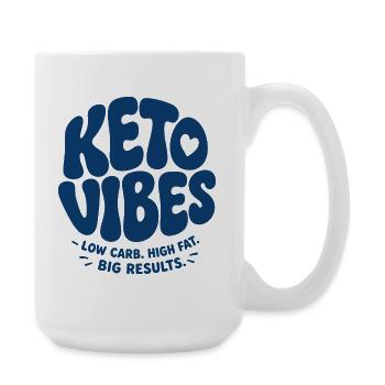 Keto Vibes Faible en glucides Riche en graisses - Grande tasse 440 ml - blanc - Droite