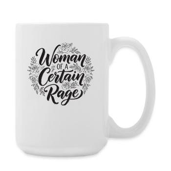 Woman Rage Feminismus Statement Schwarz - Große Tasse 440 ml - Weiß - Rechts