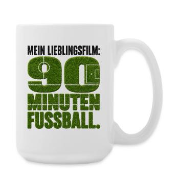 Mein Lieblingsfilm: 90 Minuten Fussball - Große Tasse 440 ml - Weiß - Rechts