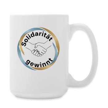 Solidarität Menschenrechte Statement Motiv - Große Tasse 440 ml - Weiß - Rechts
