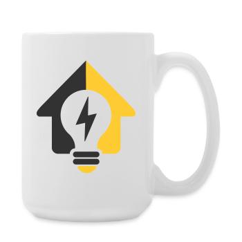 Electric Home Light Bulb Logo - Large Mug 440 ml - white - Right