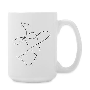 Chaotische Line-Art 3 - Große Tasse 440 ml - Weiß - Rechts