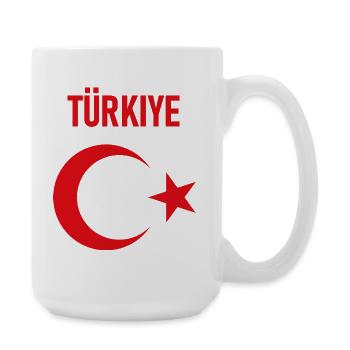 TÜRKEI TÜRKIYE TÜRKISCHE Europa Sport Fan - Große Tasse 440 ml - Weiß - Rechts